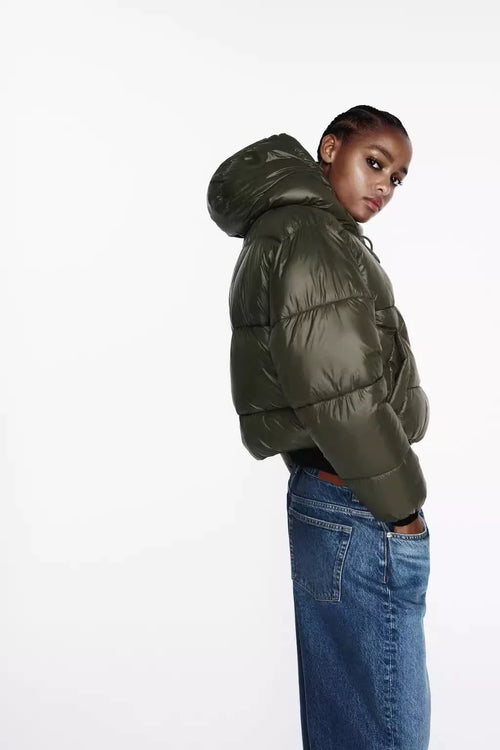 Women Olive Puffer